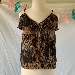 Karina Grimaldi animal print silk blouse sz M